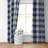 Walker Buffalo Indigo/Ivory Cotton Rod Pocket Drapery Panel Set of 2-109899834