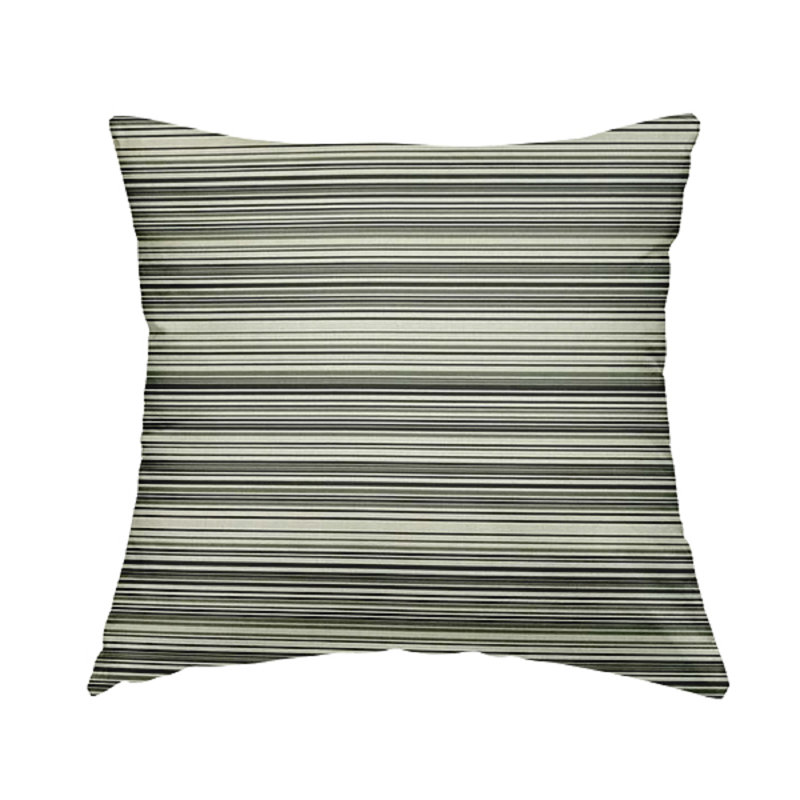 Lackawanna Striped Square Throw Cushion, White/Grey, 55cm H x 55cm W x 5cm D