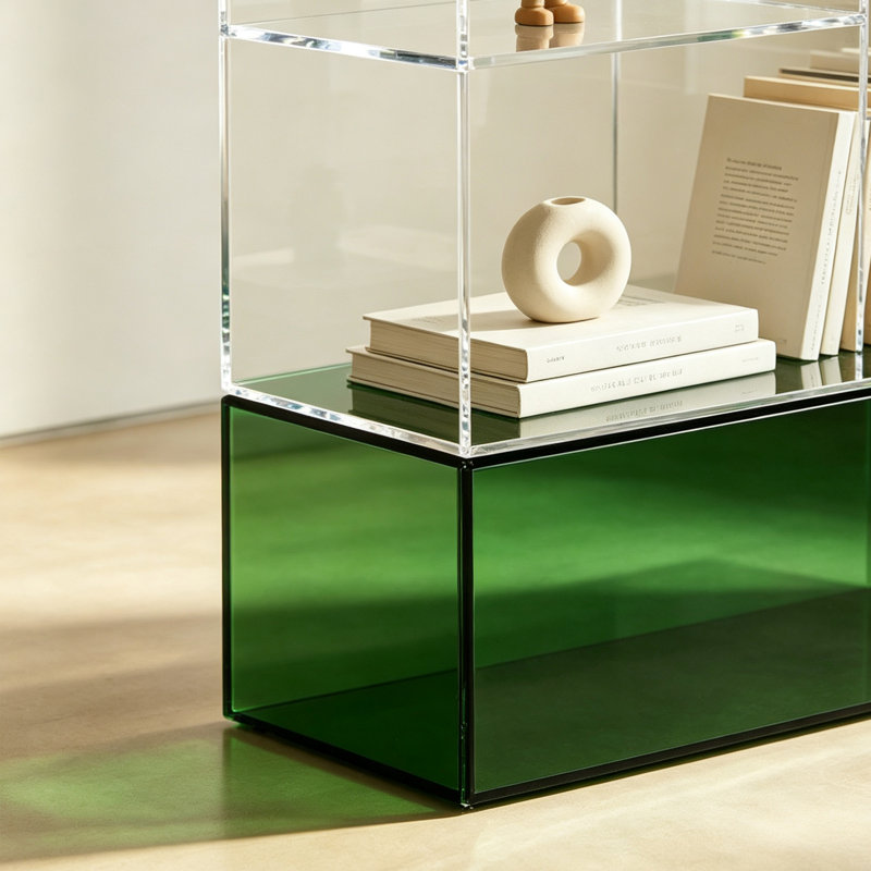 Bibliothèque en acrylique transparent en forme de maison, H 59,06 po x l 23,62 po x P 11,81 po, Clair