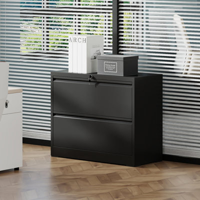 Marivale Modern Steel 2-Drawer Filing Cabinet with Lock and Anti-Tip Design by NFusion