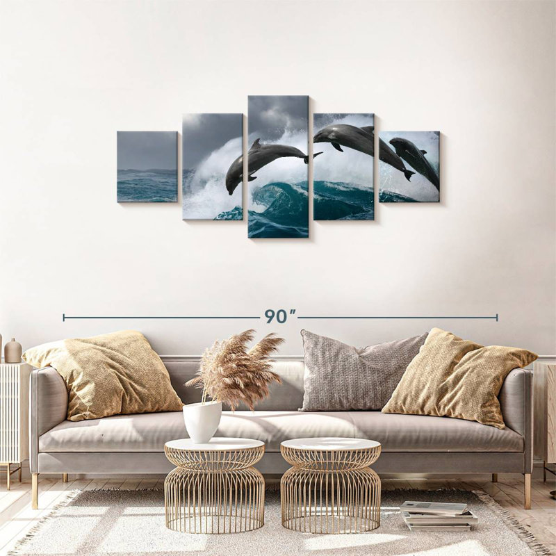 Brampt Leaping Dolphins, 30" H x 68" W