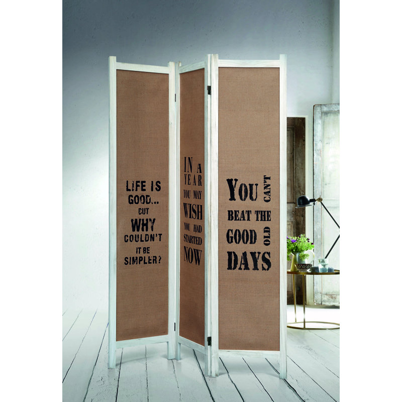 Faxon 120cm W x 170cm H 3 - Panel Folding Room Divider, White