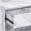 Table d'appoint blanche en faux marbre et chrome