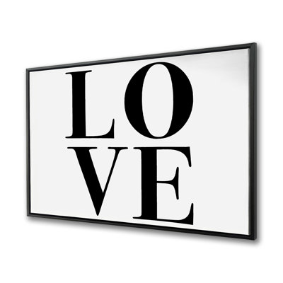 «Love - Black & White Shapes», décoration sur toile encadrée