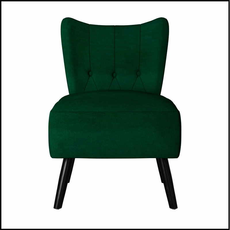 Luxueuse chaise d'appoint capitonnée en velours avec 4 pieds robustes, parfaite pour le confort et le style dans n'importe quelle pièce