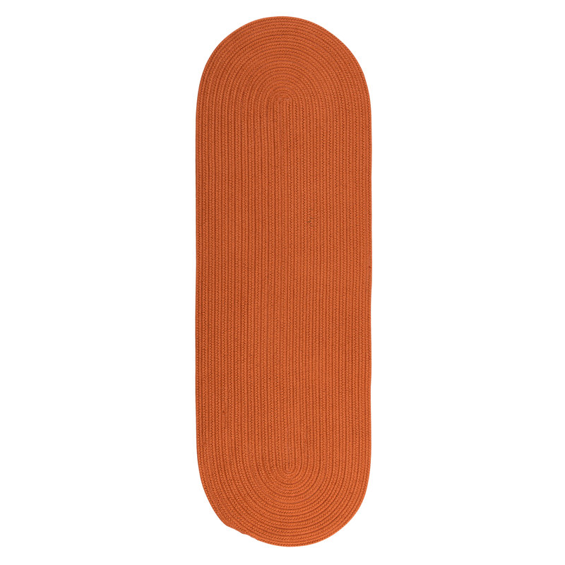 Tapis orange tressé abygale, Ovale 2 pi x 11 pi
