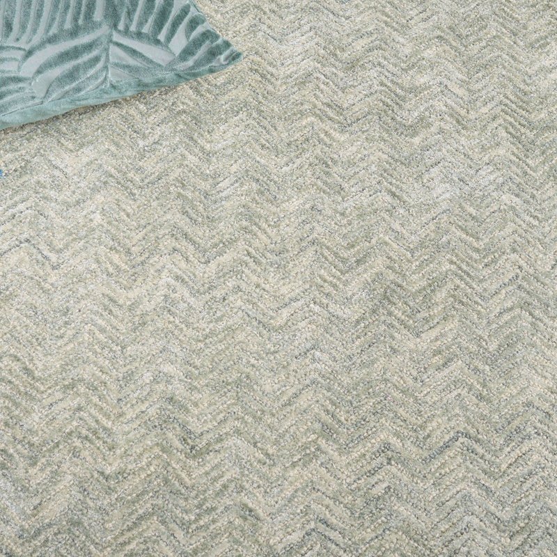 Niculeta Hand Tufted Wool Chevron Rug, Rectangle 9' x 12'