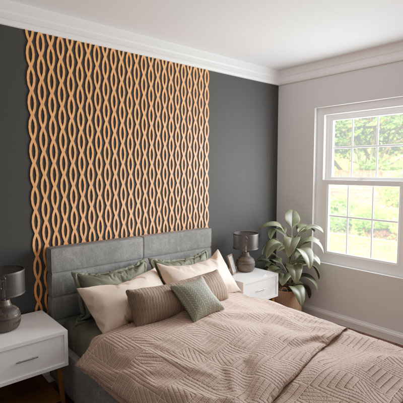 Rakaia Adjustable Wood Decorative Slat Wall Panel Kit, 94" H x 2.5" W x 0.25" D, Cherry