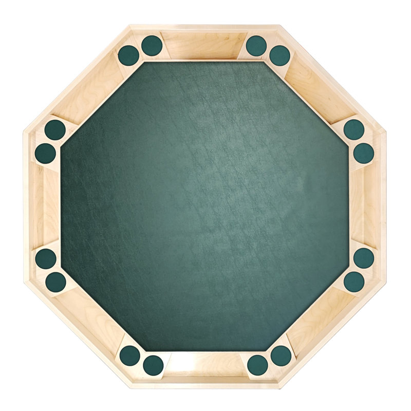 Table de poker Classic, L 57 po x P 57 po x H 29,5 po, Naturel, Feutre vert bouteille