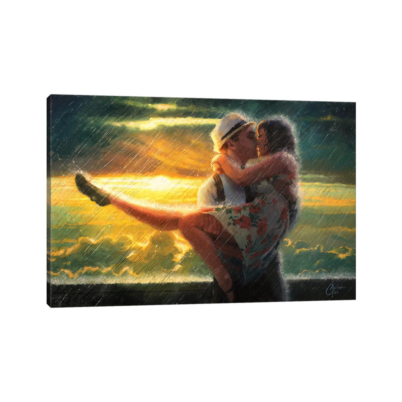 Romance In The Rain by Christopher Clark - Wrapped Canvas Print, 20.32 cm H x 30.48 cm W