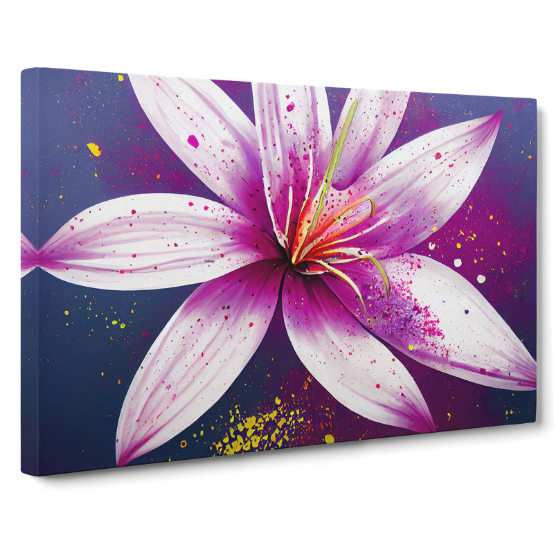 Lily Flower Splash Vol.3 Abstract - Wrapped Canvas Print, 35cm H x 50cm W x 3cm D