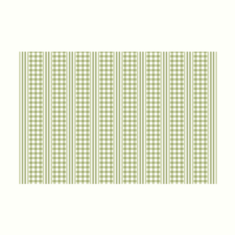 Green Gingham Tablecloth, 90" Rectangle