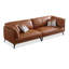 Causeuse coussin orange en cuir véritable-435078492