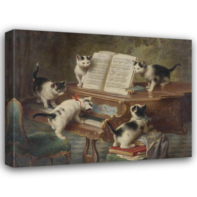 "The Kittens’ Recital" by  Carl Reichert - Gallery Wrap Canvas Wall Art