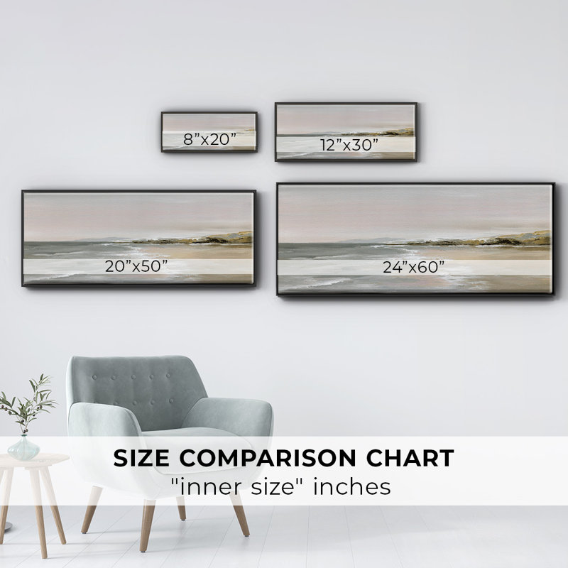 New Shore- Framed Canvas, 20" H x 50" W