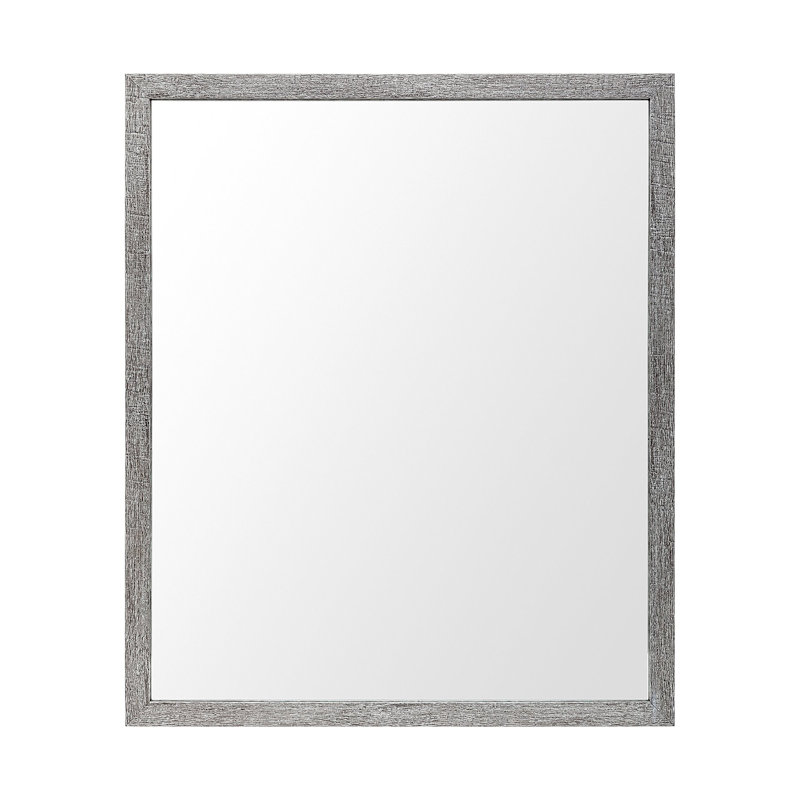 Miroir de salle de bain Aariah, H 25,5 po x l 21,5 po, Gris