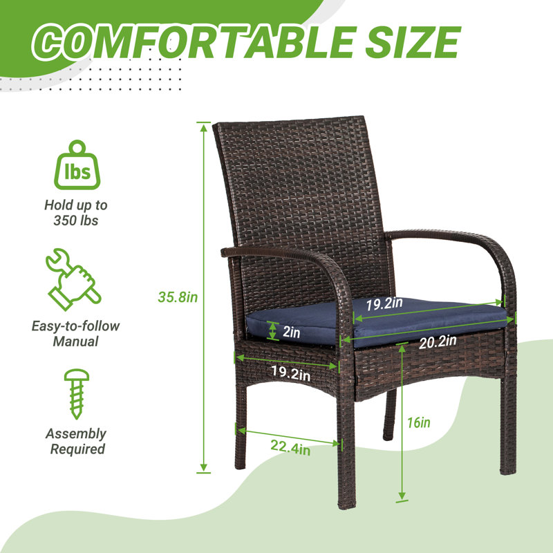 Fauteuil de patio avec coussin Levelle