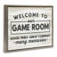 «Welcome To Game Room», art mural encadré flottant doré par Lux + Me Designs-722805031-722805026
