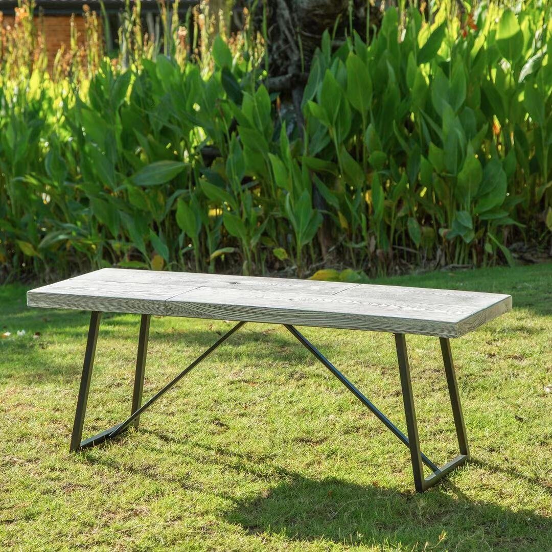 Adrianna Traditional Plastic Picnic Bench Hashtag Home Color: Dark Brown