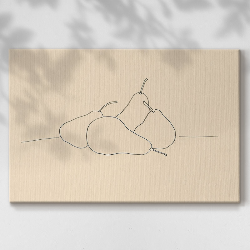 Fruit Line Drawing III -Gallery Wrapped Cavas, 32X48