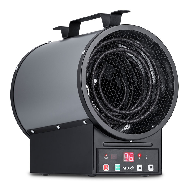 Gray 4800W Electric Garage Heater with Thermostat and Automatic Shut-off