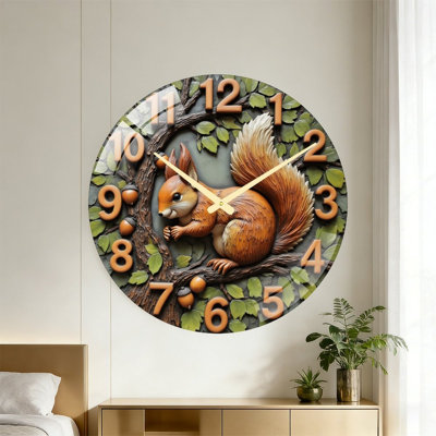 Horloge murale écureuil 24 po