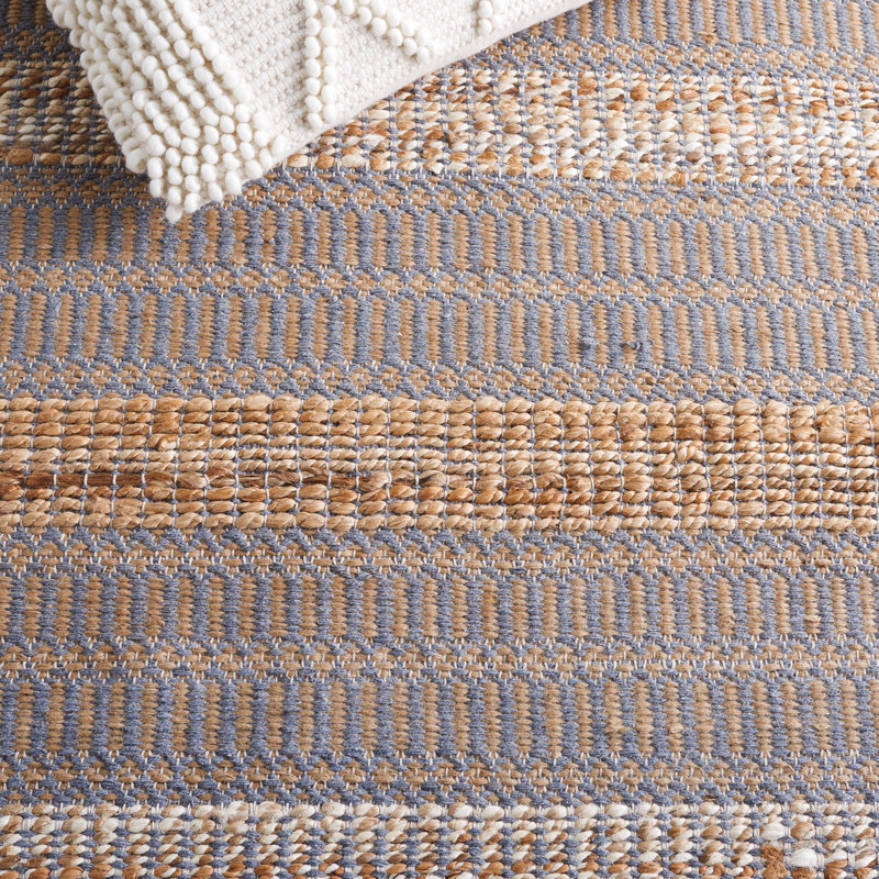 Gray and Beige Geometric Cotton Flatweave Area Rug, 6' x 9'