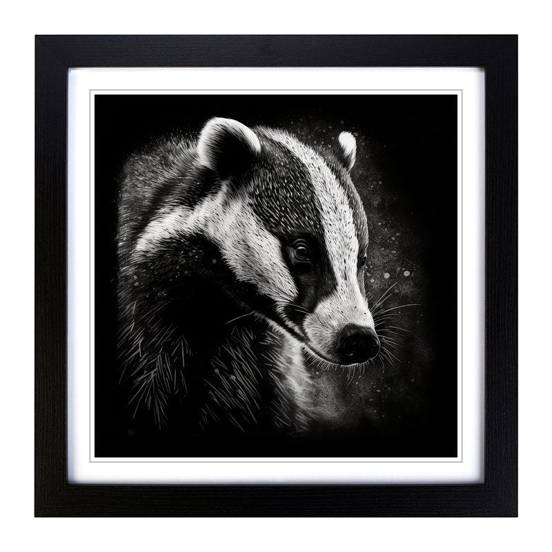 Single Picture Frame Print on Wood, Black