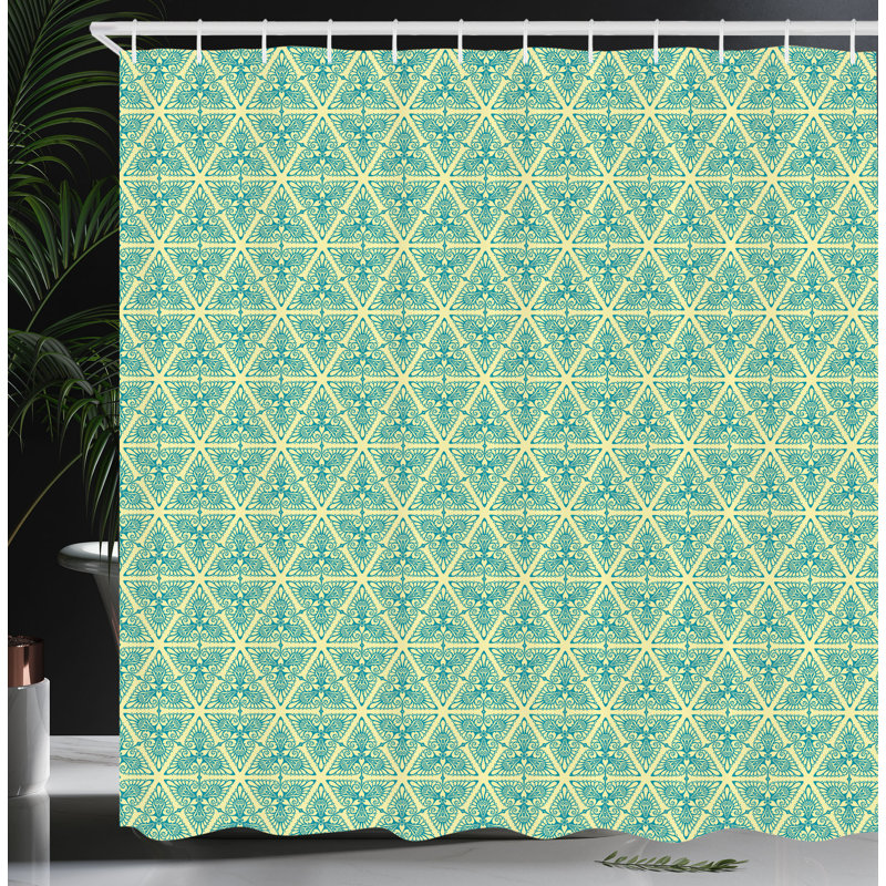 Ensemble de rideau de douche + crochets, H 70 po x l 69 po, Vert pomme