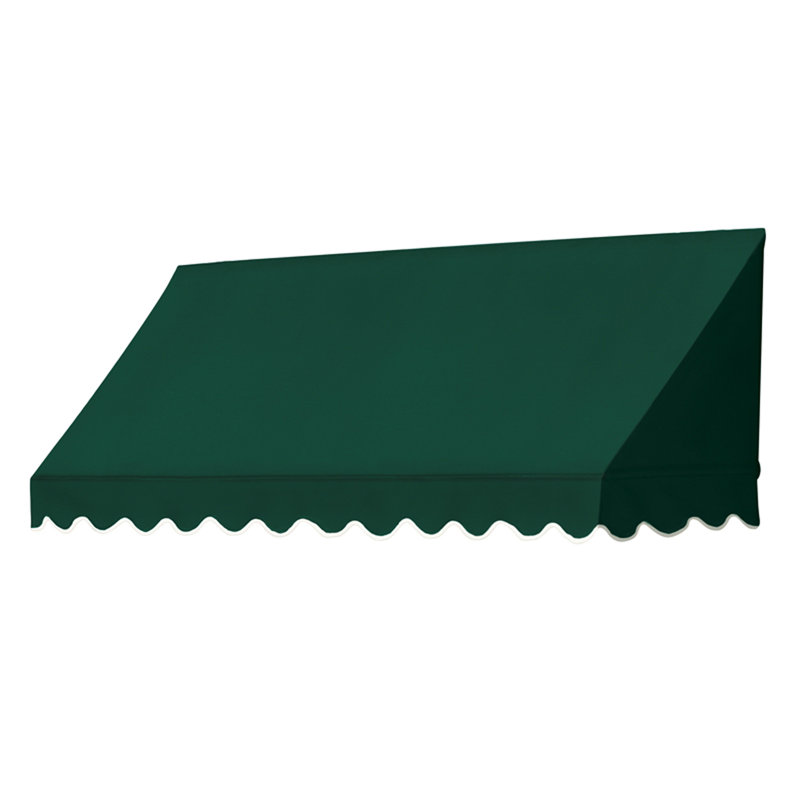 IDM Worldwide 72'' W x 21'' D Fabric Cover Retractable Door / Window Awning, Forest Green