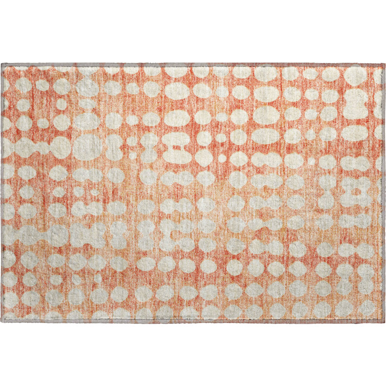 Premium Machine Washable Prisco Coral Rug