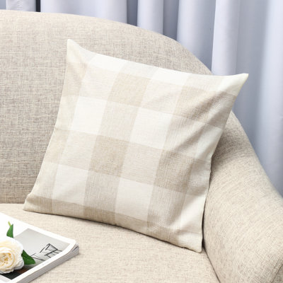 Gingham Linen Outdoor Pillow Cover