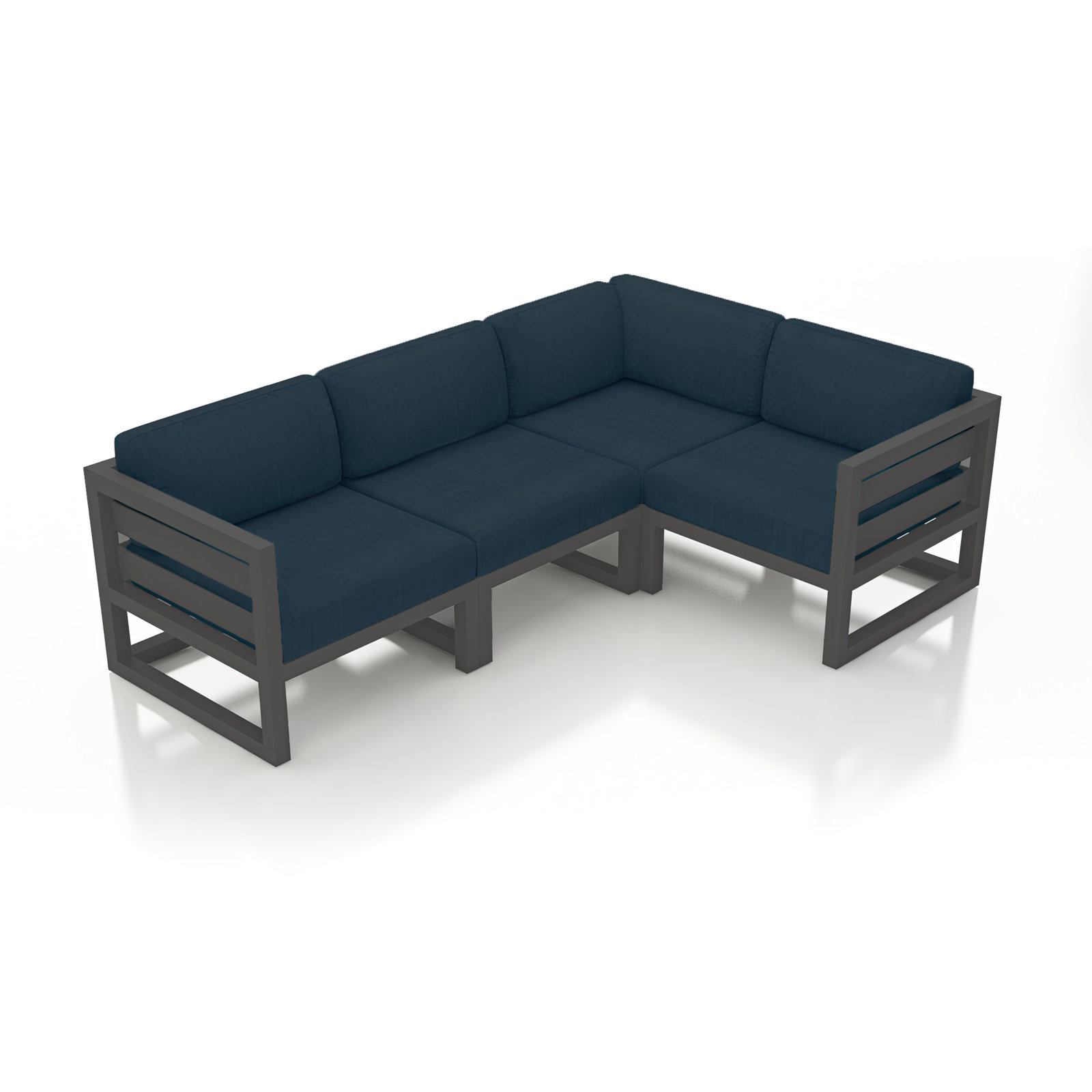 Smith 32" Sunbrella® Patio Sectional, Spectrum Indigo, Slate