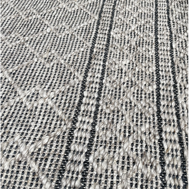 Tapis bleu en laine touffeté à la main 5 pi 3 po x 7 pi 2 po
