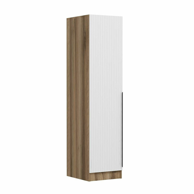 Elina Manufactured Wood Wardrobe, 190cm H x 45cm W x 52cm D, White/Brown