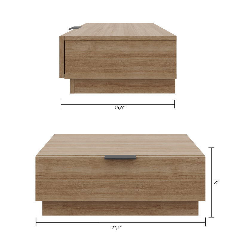 Table de chevet Satori en brun, ensemble de 2, Brun