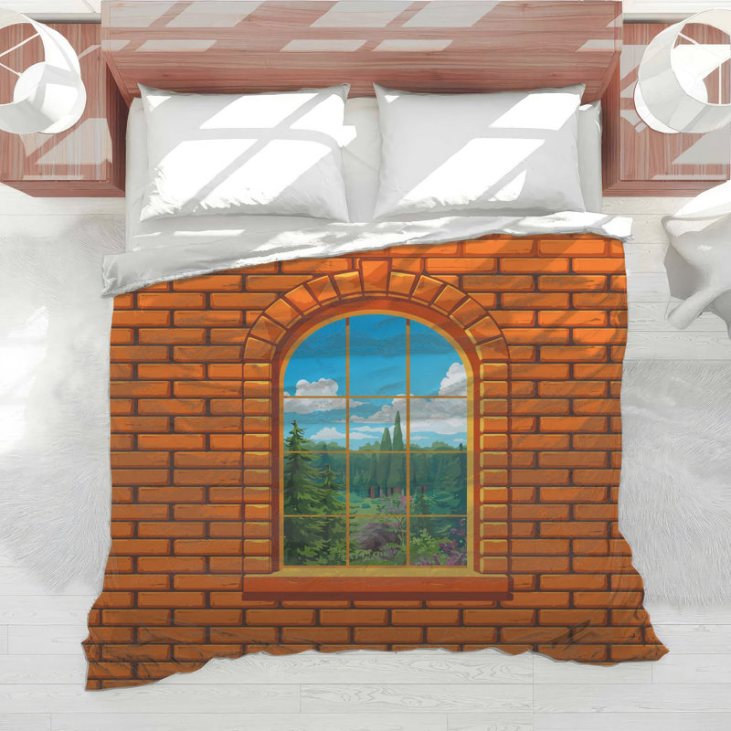 Édredon pour fenêtre Brick Wall, Queen