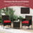 3 Pcs Outdoor Conversation Set With Cushioned Seat & Tempered Glass Tabletop-913904713