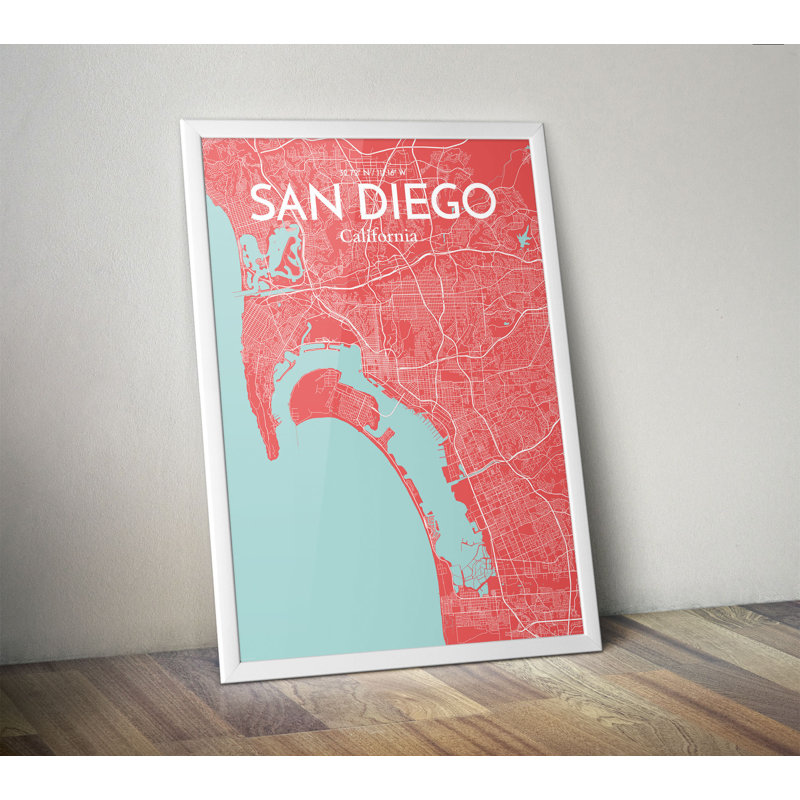 San Diego - No Frame Print, 43.2cm H x 27.9cm W x 0.13cm D