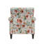 Chaise d'appoint en orange pastel et vert floral avec pieds en bois massif-935725372