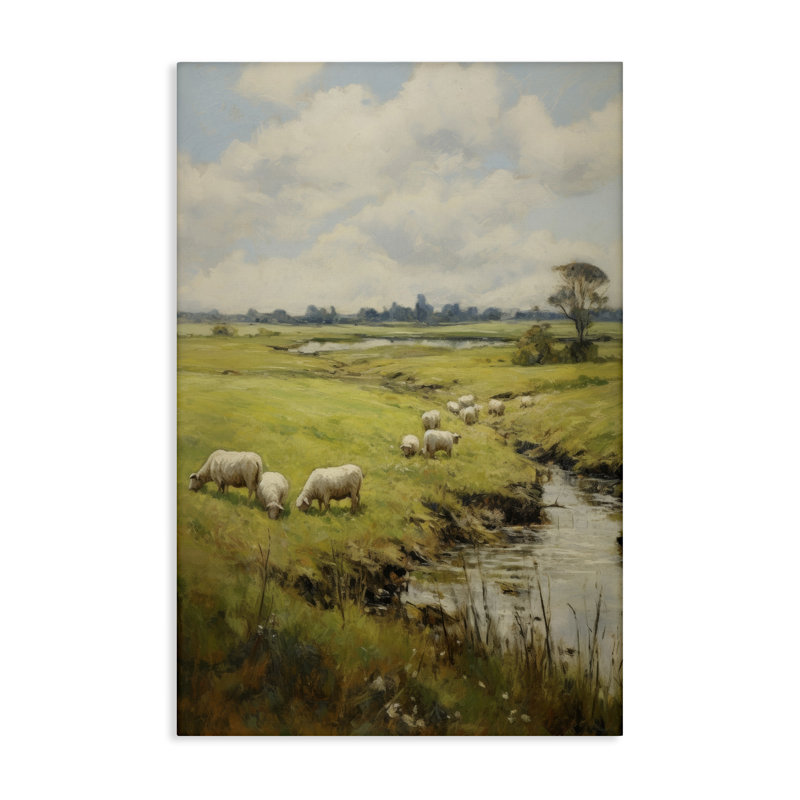 «Grazing Sheep Countryside» par Petal Prints Design, H 24 po x l 16 po