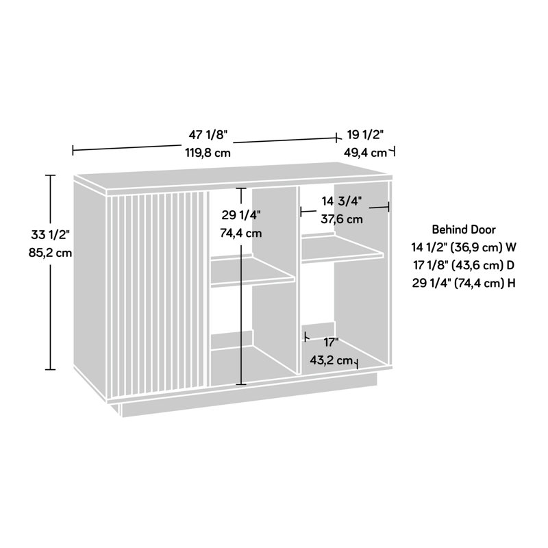 Armoire de rangement décorative, finition grise