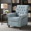 Fauteuil inclinable rembourré à pression manuelle avec têtes de clous Bridin, l 32,25 po, bleu clair-478636865