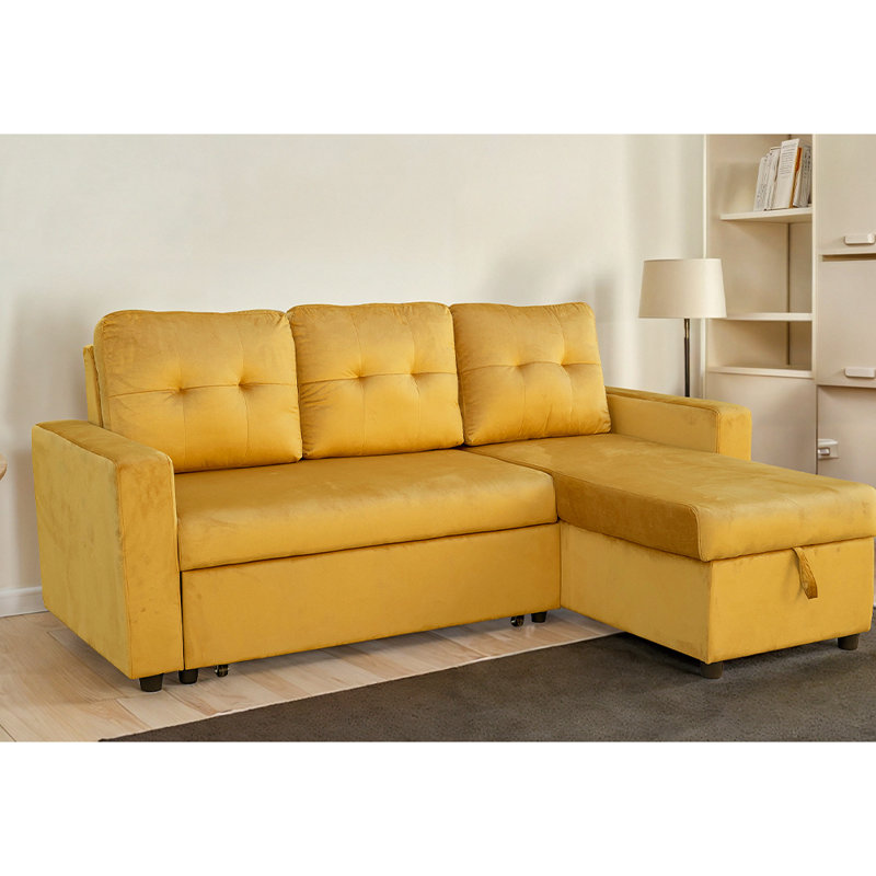 Simba 3 Seater Sofa Bed, Mustard