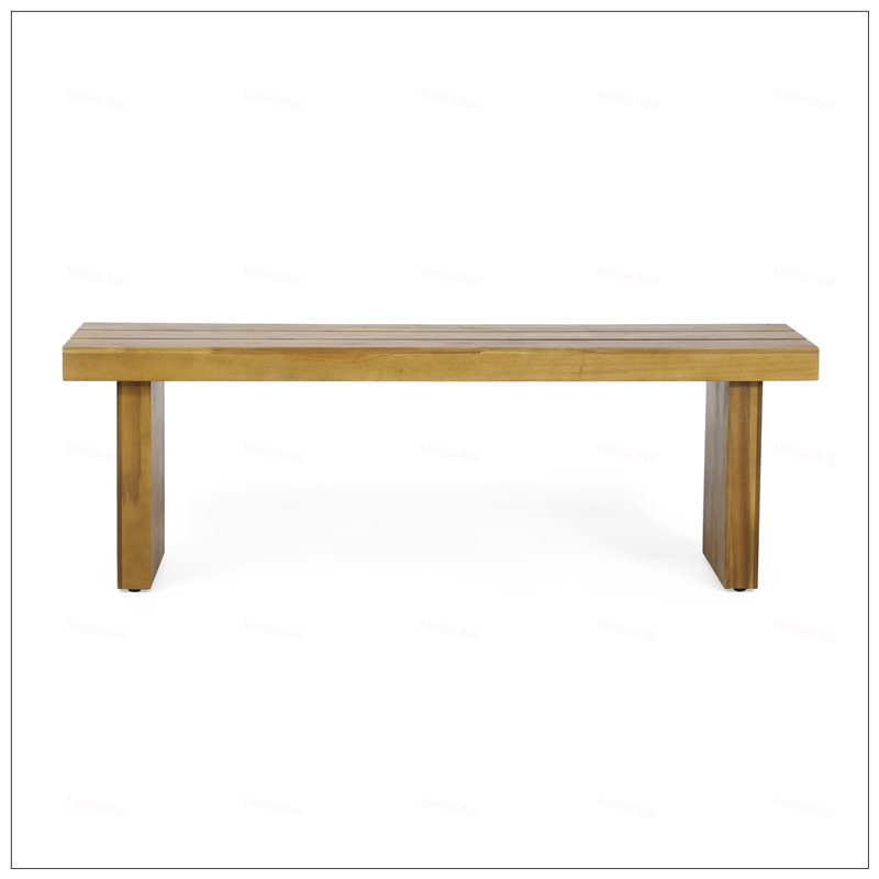 Nahanni Acacia Wood Outdoor Bench With Rustic Slat Design For Garden And Patio Seating, Durable And Stylish