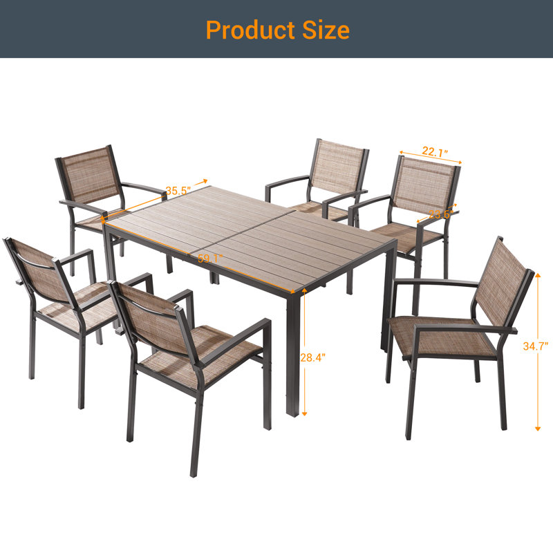 Amaranthe 6 - Person Patio Conversation Set, Taupe