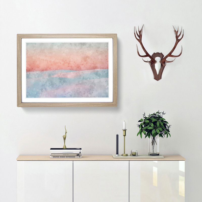 Pink Desert - Framed Print, Oak Framed, 24cm H x 33cm W x 2cm D