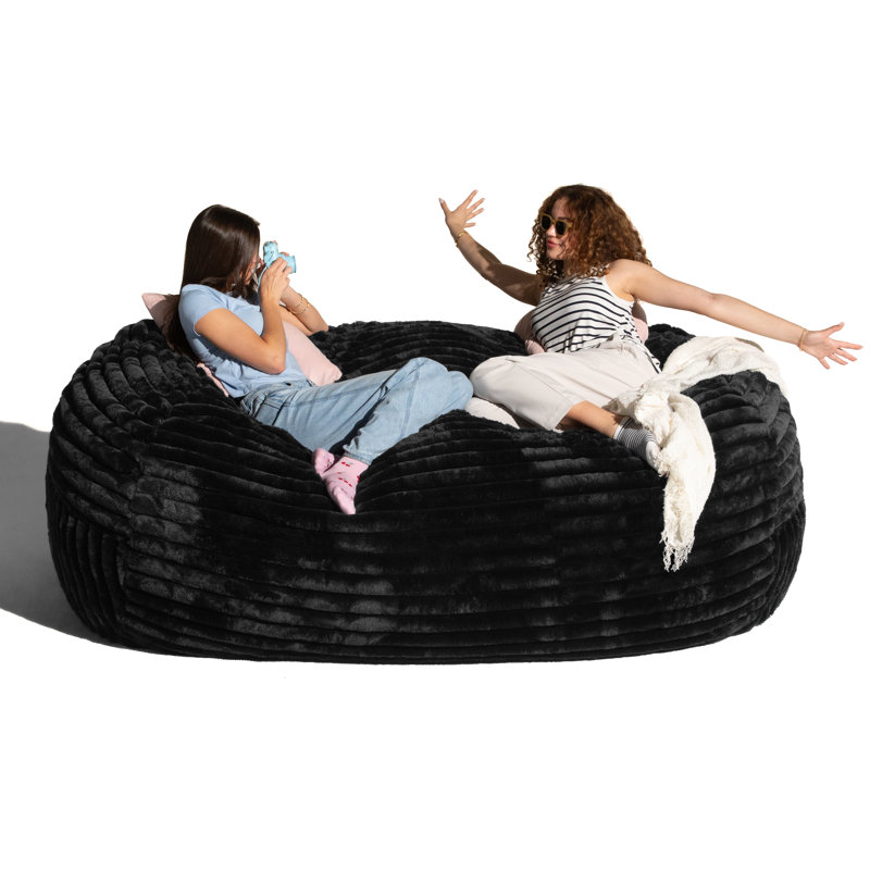  Canapé à billes Grand Lounger, Similifourrure noire