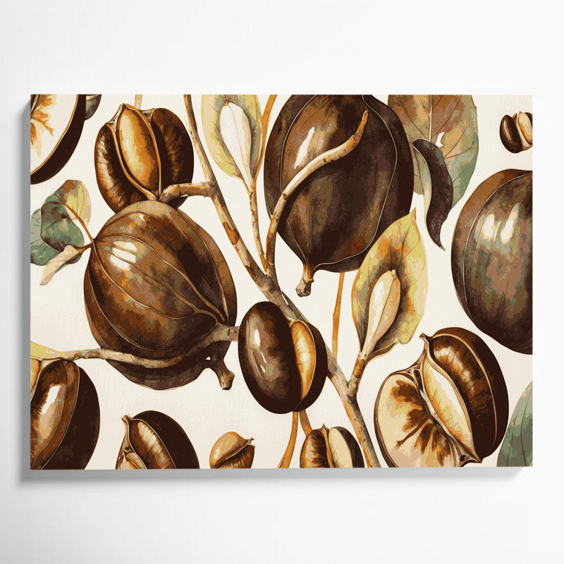 Art mural sur toile légumes châtaigne d'eau brun, H 11 po x l 14 po