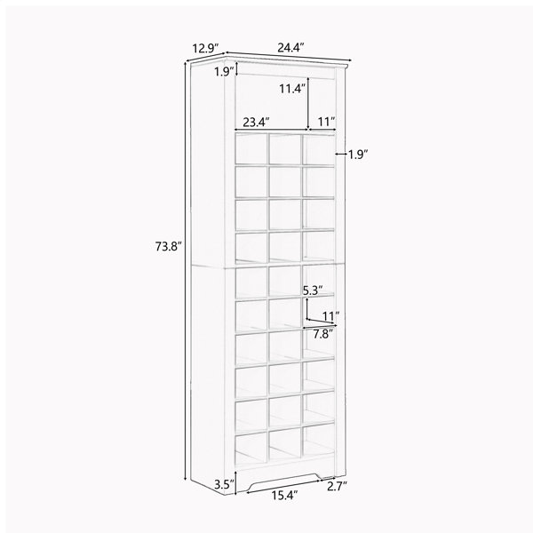 30 Pair Shoe Storage Cabinet Hokku Designs Finish: White